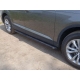 Пороги алюминиевые ТСС с накладкой чёрные для Audi Q7 2015-2021