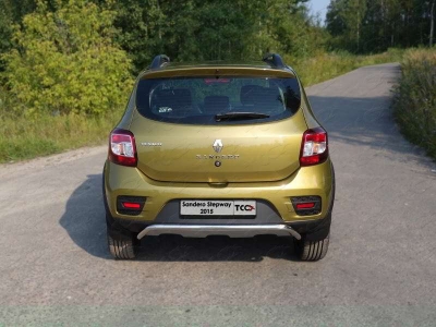 Защита заднего бампера 42 мм ТСС для Renault Sandero Stepway 2015-2018