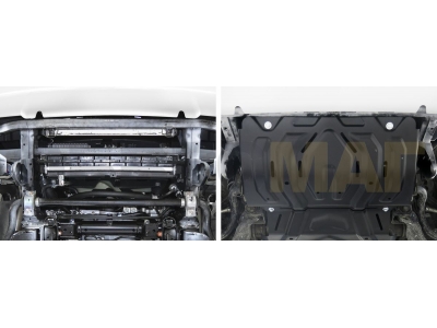 Защиты радиатора АвтоБроня 2 мм для Mitsubishi L200/Pajero Sport/Fiat Fullback 2015-2020