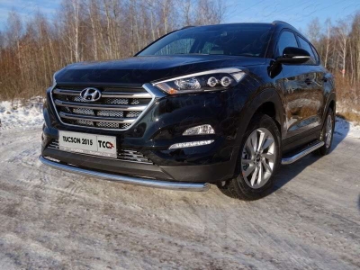 Накладка решётки радиатора 12 мм ТСС для Hyundai Tucson 2015-2018