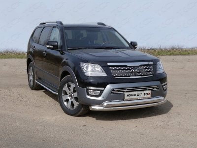 Накладка решётки радиатора 16 мм (с парктроником) ТСС для Kia Mohave 2016-2020