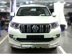 Защита переднего бампера  d-76 с доп.накладками для Toyota Land Cruiser Prado 150 STYLE 2019 – н.в. LCPR19_1.8S