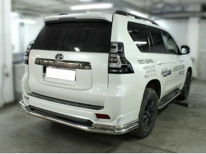 Защита заднего бампера "волна" d-76+43 для Toyota Land Cruiser Prado 150 BLACK ONYX 2020 – н.в. LCPR20_3.3BO