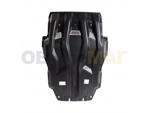 Защита картера, КПП и РК АБС-Дизайн 2 части с сеткой композит 10 мм для Toyota Land Cruiser 200/Lexus LX 570 № 24.06k