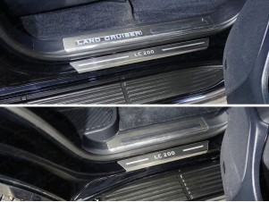 Накладки на пороги с гибом шлифованный лист надпись LC 200 4 штуки для Toyota Land Cruiser 200 Executive № TOYLC200EX16-37