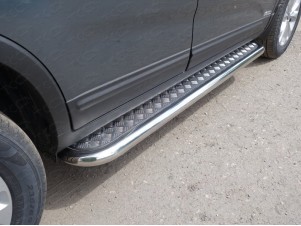 Пороги с площадкой алюминиевый лист 60 мм для Kia Sorento № KIASOR12-23