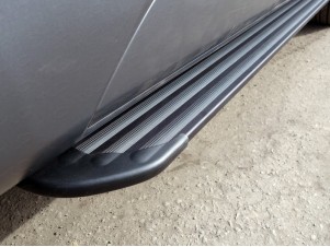 Пороги алюминиевые Slim Line Black для Jeep Cherokee Trailhawk № JEEPCHERTRAIL14-22B