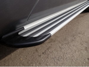 Пороги алюминиевые Slim Line Silver для Jeep Cherokee Trailhawk № JEEPCHERTRAIL14-22S