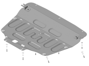 Усиленная защита картера двигателя, КПП (2 мм, сталь) для Omoda C5 2022-н.в., Chery Tiggo 4 2024-н.в. №79006